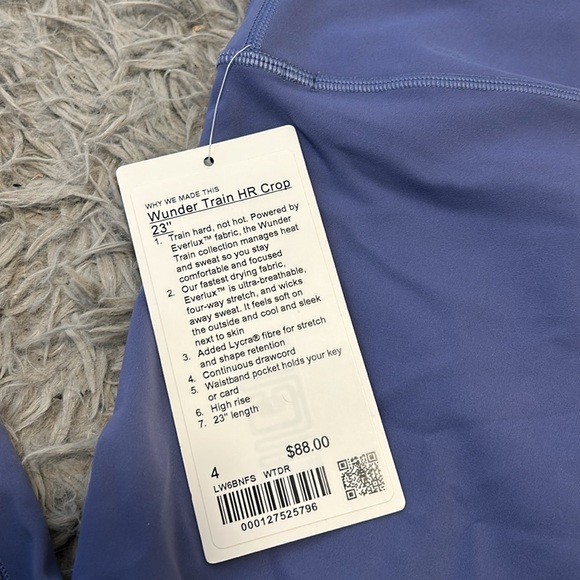 Lululemon Wunder train HR crop 23” size 4 - Picture 2 of 3